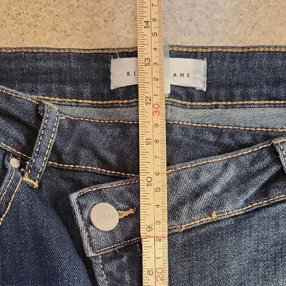 Risen ASYMMETRICAL Straight Leg Dark Blur Demin Jeans Size 1XL - Picture 10 of 12